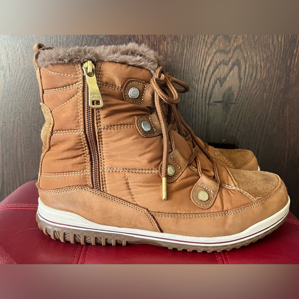Pajar Snowslide Waterproof Winter Boots(Cognac) with Fur Lining Size 8